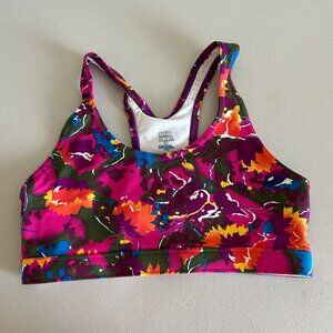 Moving Comfort Womens Sports Bra Size M Multicolor Lined Wireless Retro Made USA